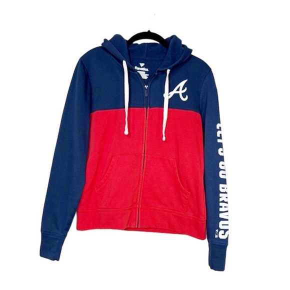FANATICS Atlanta Braves Let's Go Bravos two tone full zip Sweatshirt Hoodie - Picture 1 of 11